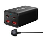 2A2C-100W GaN Pro 100W USB x 2, Caricabatterie rapido USB-C / Type-C x 2, Tipo di spina: spina UK (nero)