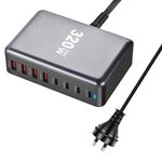 YMX-320W GaN 320W USB x 4, Caricabatterie rapido USB-C / Type-C x 4, Tipo di spina: spina AU (grigio)