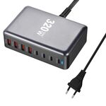 YMX-320W GaN 320W USB x 4, Caricabatterie rapido USB-C / Type-C x 4, Tipo di spina: spina UE (grigio)