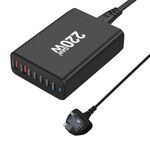 5C2A-220W GaN 220W USB x 2, USB-C / Type-C x 5 Caricabatterie rapido, Tipo di spina: spina UK (nero)