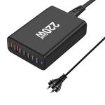5C2A-220W GaN 220W USB x 2, Caricabatterie rapido USB-C / Type-C x 5, Tipo di spina: spina AU (nero)
