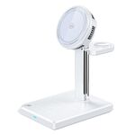 WK WP-U176 15W 4 in 1 Supporto di ricarica wireless con raffreddamento magnetico (bianco)