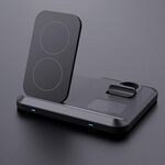DW08 15W Caricabatterie wireless pieghevole 3 in 1 (nero)