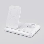 DW08 15W Caricabatterie wireless pieghevole 3 in 1 (bianco)