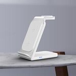 SW17 Caricabatterie wireless verticale in metallo 3 in 1 (argento)