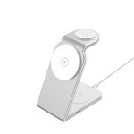 SW18 Caricabatterie wireless magnetico in metallo 3 in 1 (argento)