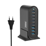 YMX-968 268W 5Type-C, 3USB 8-Ports Caricabatterie rapido da tavolo, tipo di spina: spina UE (nero)