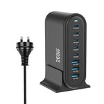 YMX-968 268W 5Type-C, 3USB 8-Ports Caricabatterie rapido da tavolo, tipo di spina: spina AU (nero)