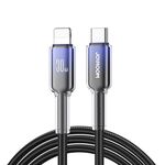 Cavo dati di ricarica rapida serie JOYROOM S-A42 Crystal Clear, cavo da tipo C a 8 pin, lunghezza: 1,2 m (nero)