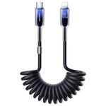 JOYROOM S-A43 Cavo dati di ricarica rapida a spirale USB-C/Tipo-C a 8 pin da 30 W, lunghezza: 1,5 m (nero)
