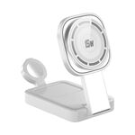 C40 Caricabatterie wireless magnetico MagSafe pieghevole 3 in 1 con luce LED (bianco)