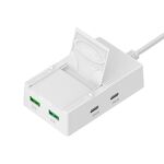 CY-PC03 50W 2 Type-C 2 USB Multi Porte Condivisione Caricabatterie da Viaggio, Spina: Spina USA (Bianco)