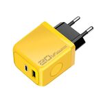 M167 PD 20W Type-C e USB QC 3.0 Caricabatterie rapido, specifiche: spina UE (giallo)