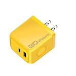 M167 PD 20W Type-C e USB QC 3.0 Caricabatterie rapido, specifiche: spina USA (giallo)