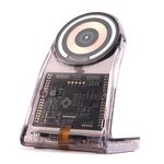 LFX-198 Supporto di ricarica wireless MagSafe trasparente da 15 W con caricabatterie per orologio rimovibile (oro)
