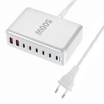 Caricabatterie da tavolo multiporta da 500 W GaN 6 Type-C 2 USB, spina: spina UE (bianco)