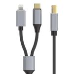 Cavo per stampante per strumenti MIDI 2 in 1 da tipo C e 8 pin a USB-B, lunghezza: 1 m, lunghezza: 1 m (nero)