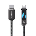 Cavo dati veloce USAMS SJ743 USB-C/Tipo-C a 8 pin in lega di zinco, lunghezza: 1,2 m (colore pistola)