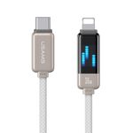 Cavo dati veloce USAMS SJ743 USB-C/Tipo-C a 8 pin in lega di zinco, lunghezza: 1,2 m (titanio)