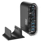 Caricabatterie da tavolo multiporta GaN 5 Type-C 3 USB da 268 W, spina: spina UE (nero)