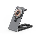 DUZZONA W22 15W 3 in 1 Supporto di ricarica wireless magnetico pieghevole (grigio)