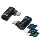 Adattatore di ricarica laterale con display digitale intelligente da tipo C maschio a 8 pin femmina (nero)