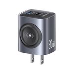 Caricabatterie rapido USAMS T67 20W USB e USB-C / Type-C GaN, tipo di spina: spina USA (colore pistola)