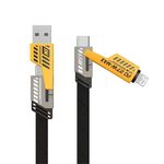 awei CL-226 65W USB/Type-C a 8 Pin/Type-C Cavo dati di ricarica rapida 4 in 1, lunghezza: 1 m (nero + giallo)