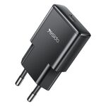 Yesido YC74 Caricabatterie da viaggio USB-C / Type-C ultrasottile da 30 W, spina UE (nero)