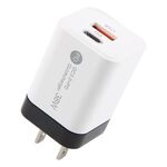 KO-72 38W QC3.0 USB e USB-C / Type-C PD Caricabatterie rapido, spina USA (bianco)