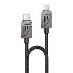 Cavo dati Yesido CA195 da USB-C/Tipo-C a 8 pin in lega di zinco, 27 W 3 A, lunghezza: 1,2 m (nero)