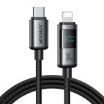 Cavo dati di ricarica rapida JOYROOM S-A16 Pro Prism Series con display digitale da 30 W, tipo C a 8 pin, lunghezza: 1,2 m (nero)