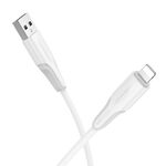 Borofone BX119 Nuovo cavo dati di ricarica USB a 8 pin, lunghezza: 1 m (bianco)
