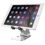 Supporto regolabile pieghevole universale in lega di alluminio, per iPad, Samsung, Lenovo, Sony e altri tablet (argento)