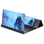 12,0 pollici universale pieghevole portatile in legno + vetro organico visiera 3D video lente d'ingrandimento dello schermo del telefono cellulare staffa ingrandisci con supporto per tutti gli smartphone, dimensioni: 260 * 190 * 8mm