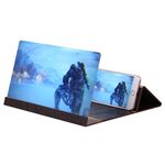 12,0 pollici universale pieghevole portatile in legno + vetro organico visiera 3D video lente d'ingrandimento dello schermo del telefono cellulare staffa ingrandisci con supporto per tutti gli smartphone, dimensioni: 260 * 190 * 8mm