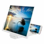 F3 Amplificatore universale per schermo per telefono cellulare con protezione dalle radiazioni da 14 pollici Amplificatore video 3D HD con supporto (bianco)