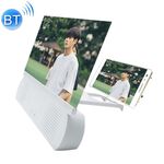 F9 Amplificatore per schermo del telefono cellulare ricaricabile universale da 10 pollici Amplificatore video HD con supporto a ventosa in silicone e altoparlante Bluetooth (bianco)