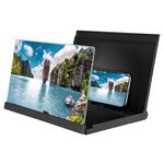 F18 Amplificatore schermo per telefono cellulare universale pieghevole girevole da 12 pollici Amplificatore video HD con scheda Block Light, versione a forma di libro (nero)