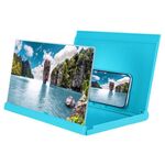 F18 Amplificatore schermo per telefono cellulare universale pieghevole girevole da 12 pollici Amplificatore video HD con scheda Block Light, versione a forma di libro (blu)
