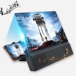 Lente d'ingrandimento dello schermo del telefono cellulare pieghevole universale da 12,0 pollici L2 con altoparlante Bluetooth, senza staffa pigra, dimensioni: 18,5x16,5x2 cm (nero)