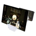 Lente d'ingrandimento dello schermo del telefono cellulare 3D pieghevole universale da 12 pollici F6 con supporto pigro (bianco)