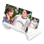 Custodia in pelle da 12 pollici Amplificatore schermo per cellulare 9D HD (bianco)