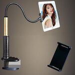 Staffa pigra a rotazione libera in lega di alluminio-magnesio Supporto universale per tablet PC per telefoni cellulari, adatto per telefoni cellulari / tablet da 4-12,9 pollici, lunghezza: 1 m (oro nero)