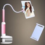 Staffa pigra a rotazione libera in lega di alluminio-magnesio Supporto universale per tablet per telefoni cellulari, adatto per telefoni cellulari / tablet da 4-12,9 pollici, lunghezza: 1 m (rosa)