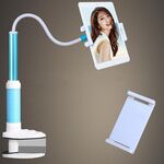 Staffa pigra a rotazione libera in lega di alluminio-magnesio Supporto universale per tablet per telefoni cellulari, adatto per telefoni cellulari / tablet da 4-12,9 pollici, lunghezza: 1 m (blu)