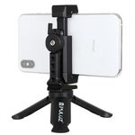 Treppiede in plastica pieghevole PULUZ + morsetto in metallo per tiro orizzontale / verticale con attacco freddo per iPhone, Galaxy, Huawei, Xiaomi, Sony, HTC, Google e altri smartphone