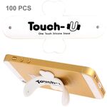 Supporto universale in silicone Touch-u One Touch da 100 pezzi, Per iPhone, Galaxy, Huawei, Xiaomi, LG, HTC e altri smartphone (bianco)