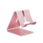 Supporto per il desktop stand in alluminio per iPad, iPhone, Galaxy, Huawei, Xiaomi, HTC, Sony e altri telefoni cellulari o tablet (oro rosa)