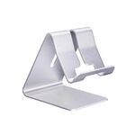 Supporto da tavolo in alluminio, Per iPad, iPhone, Galaxy, Huawei, Xiaomi, HTC, Sony e altri telefoni cellulari o tablet (argento)